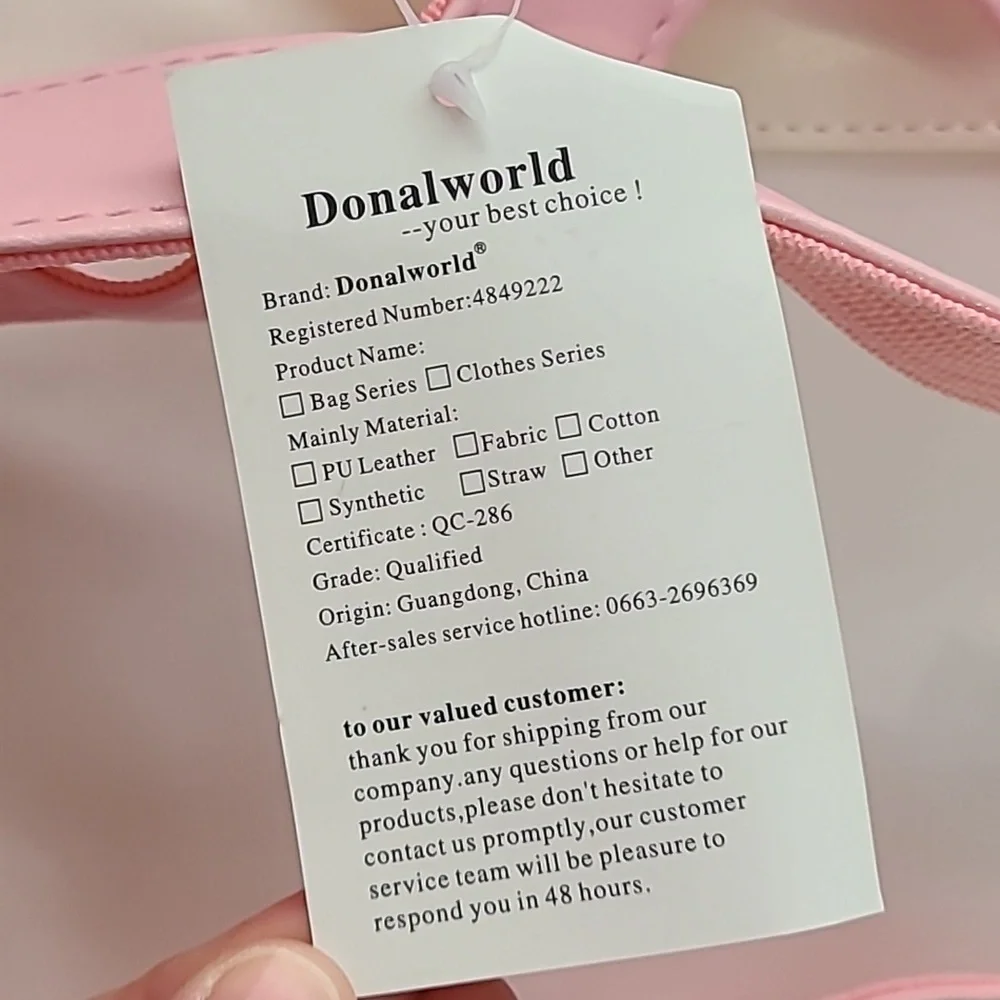 Donalworld white Pink bow backpack faux leather‎ NWT